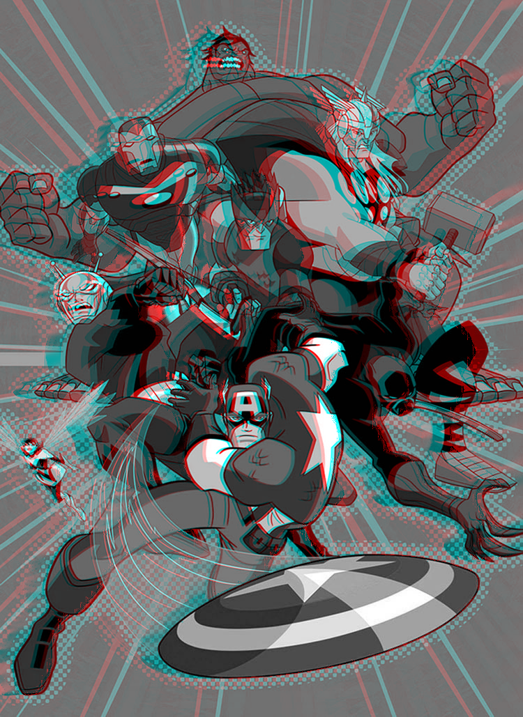 Avengers Earth's Mightiest Heroes 3D Anaglyph