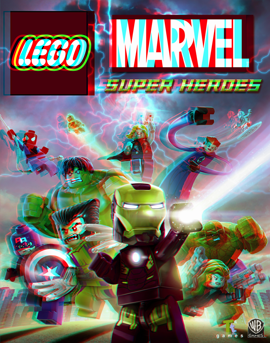 Lego Marvel Super Heroes in 3D Anaglyph