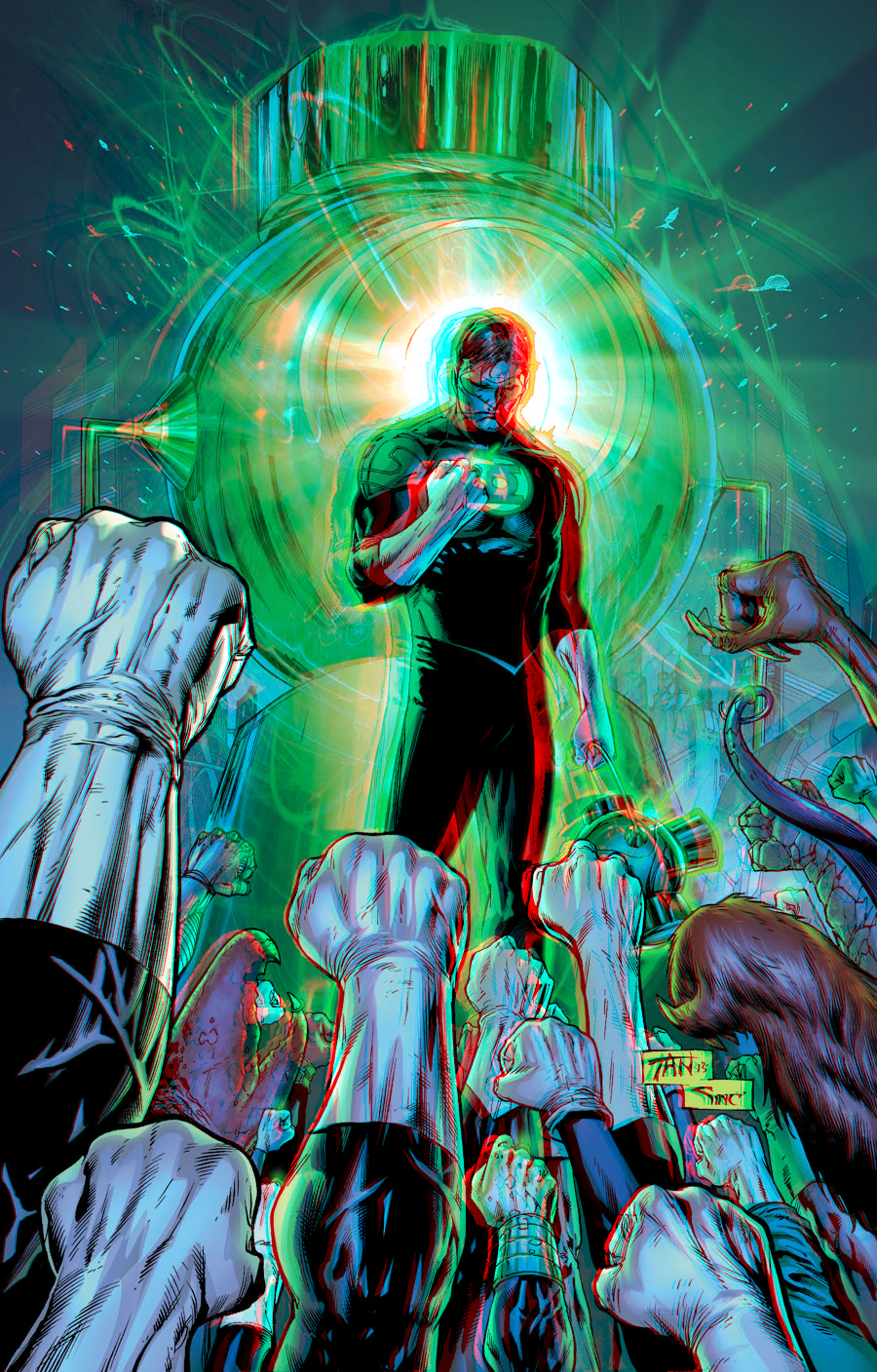 Green Lantern in 3D Anaglyph