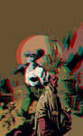 Hellboy and The Goon in 3D Anaglyph by xmancyclops