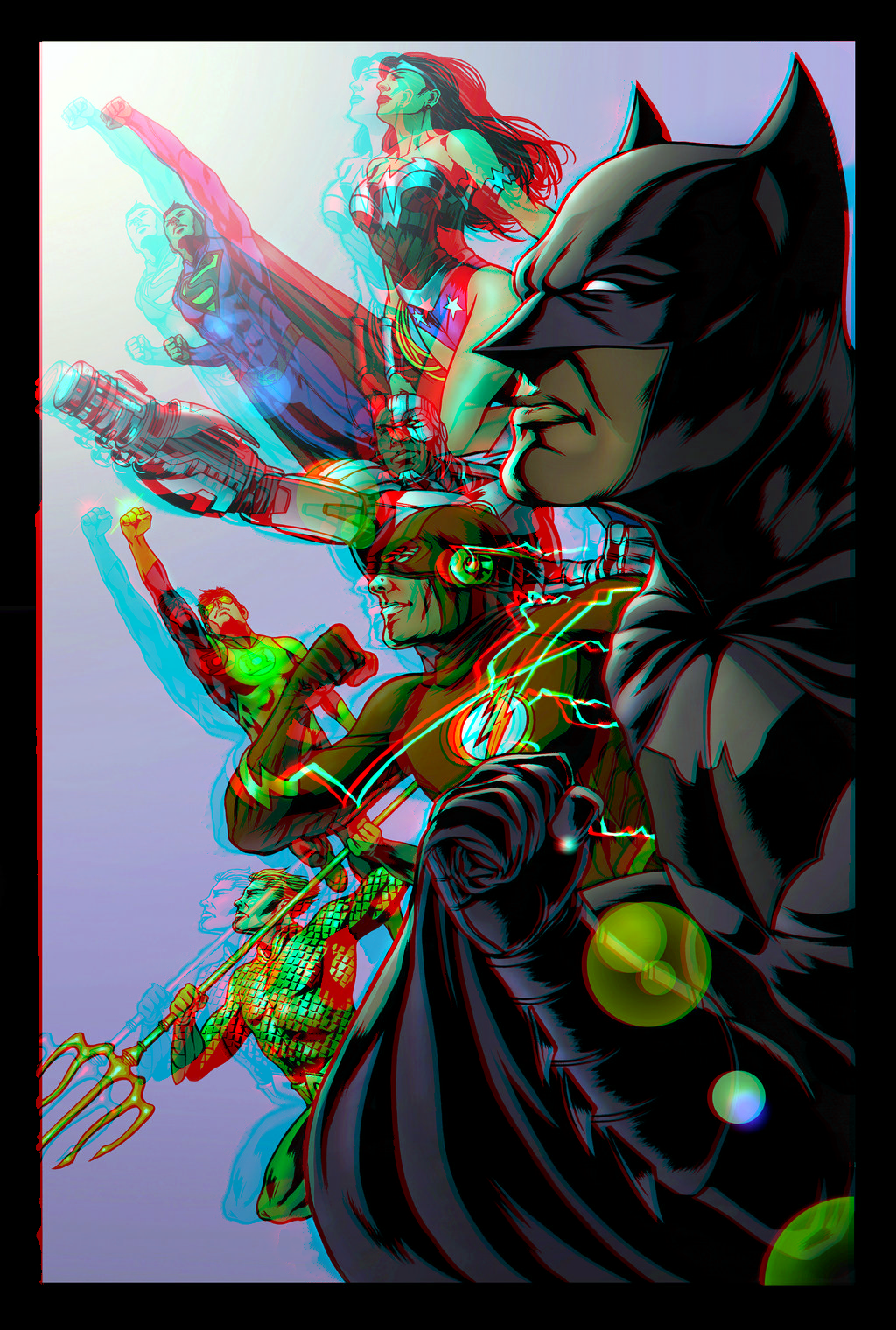 JLA New 52 in 3D Anaglyph