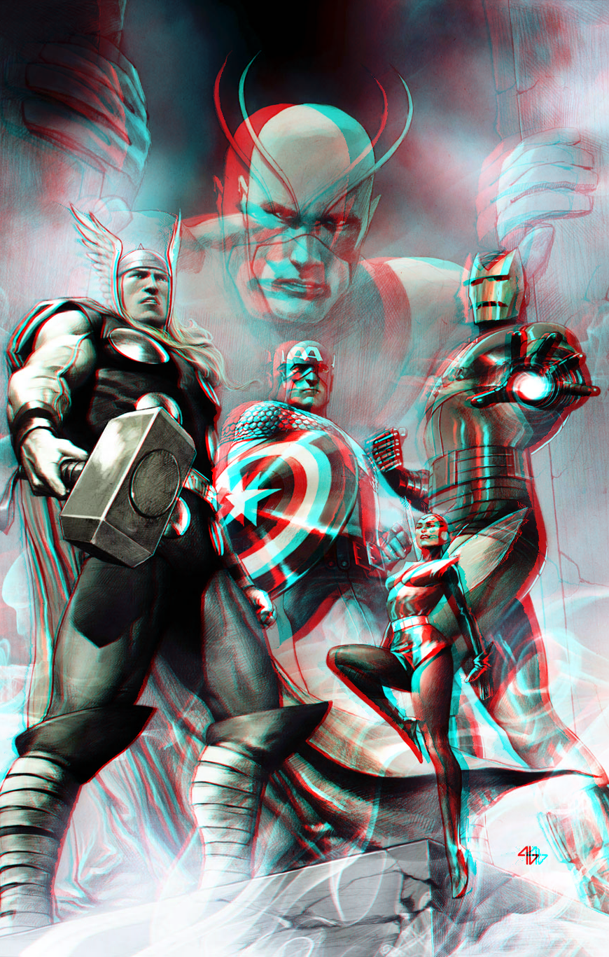 The Avengers by Adi Granov in 3D Anaglyph