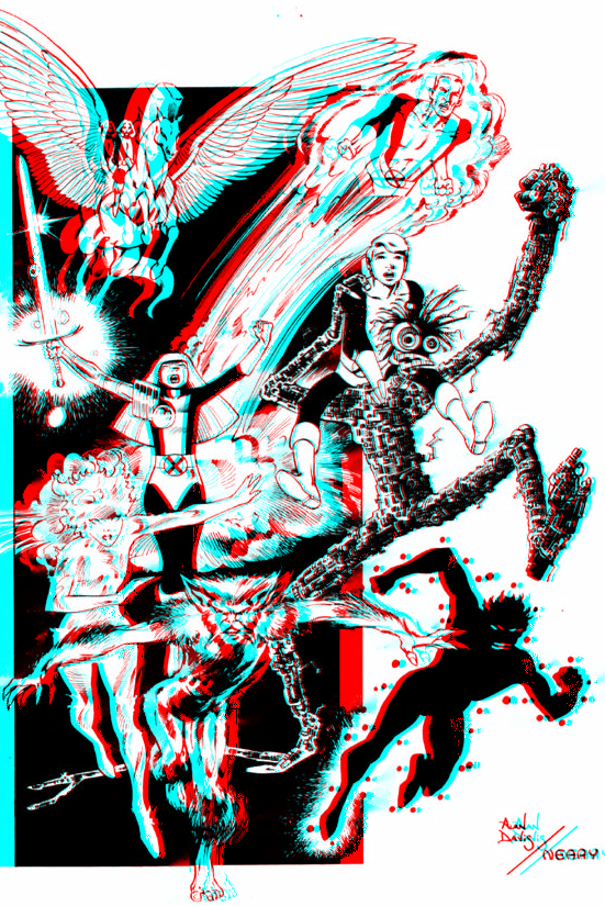 New Mutants by Alan Davis in 3D Anaglyph