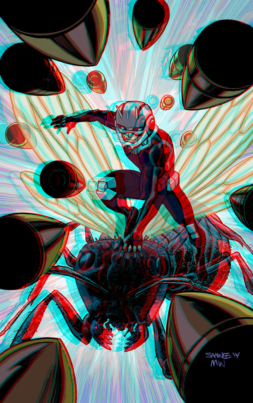 Ant-Man by Chris Samnee in 3D Anaglyph