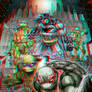 Batman and the TMNT in 3D Anaglyph
