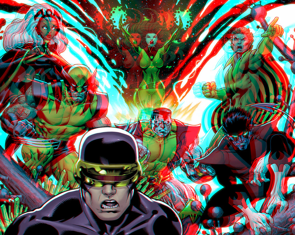 Uncanny X-Men by Ed McGuiness in 3D Anaglyph