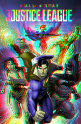 All Star Justice League in 3D Anaglyph