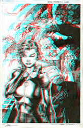 Batman and Catwoman by Jim Lee in 3D Anaglyph