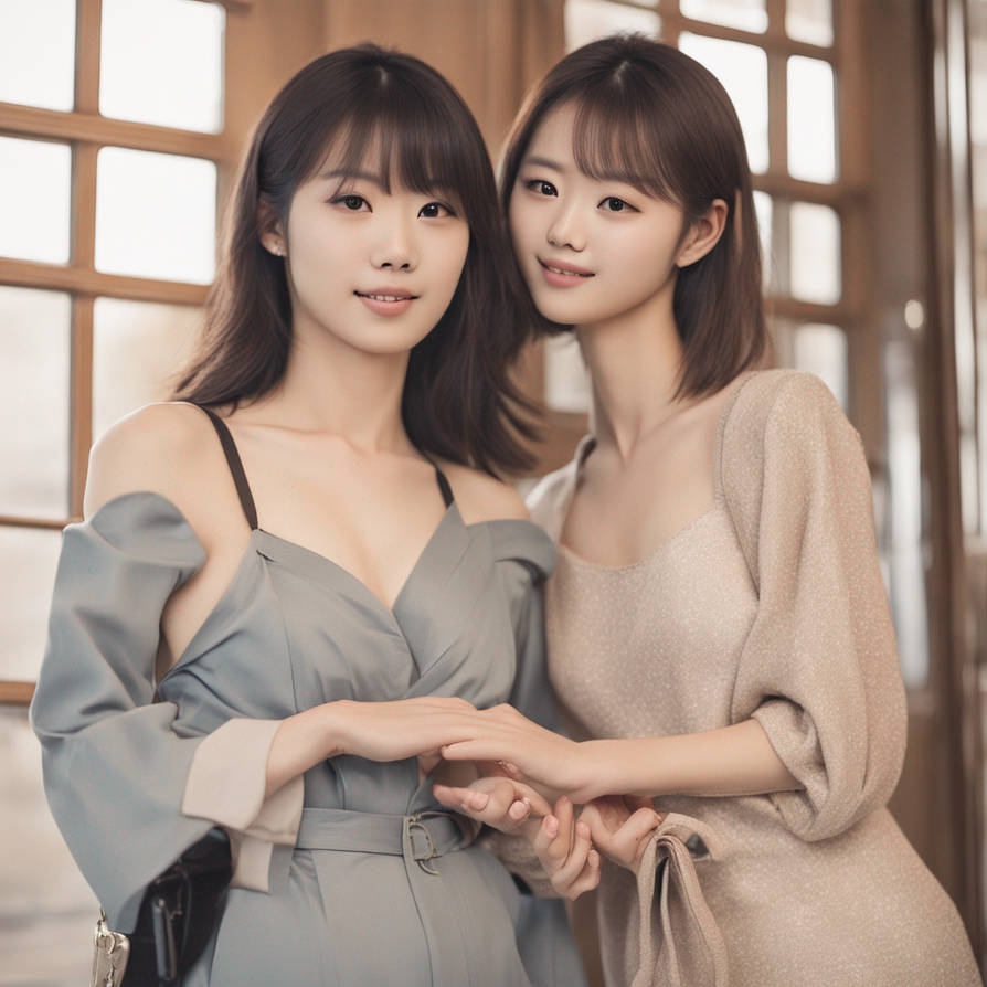 A japanese young woman in sexy clothes holding the