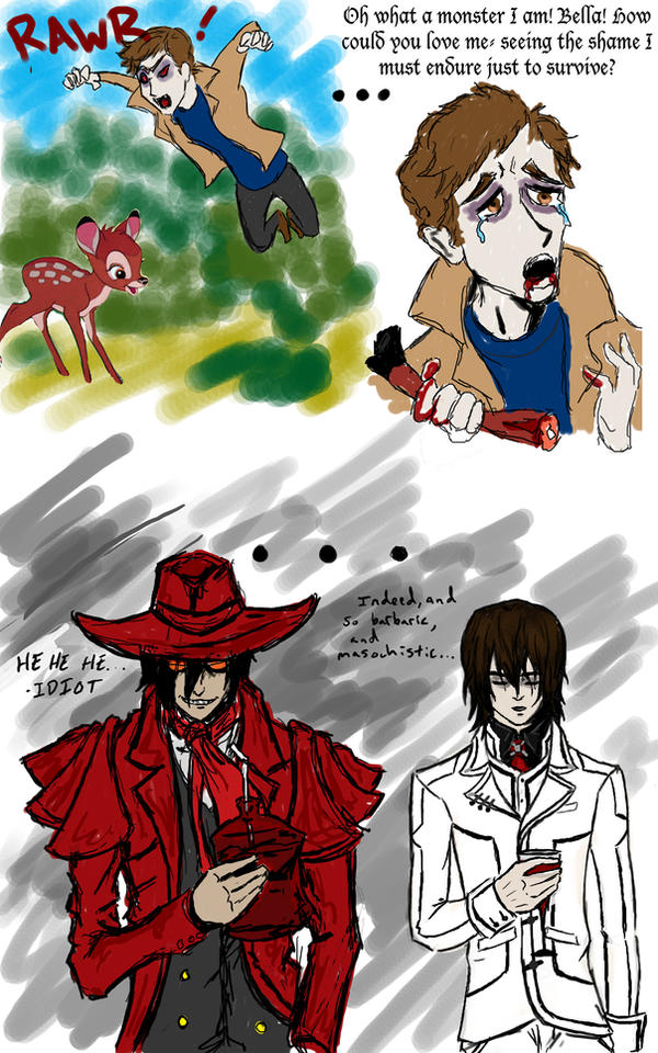 Alucard and Kaname laugh