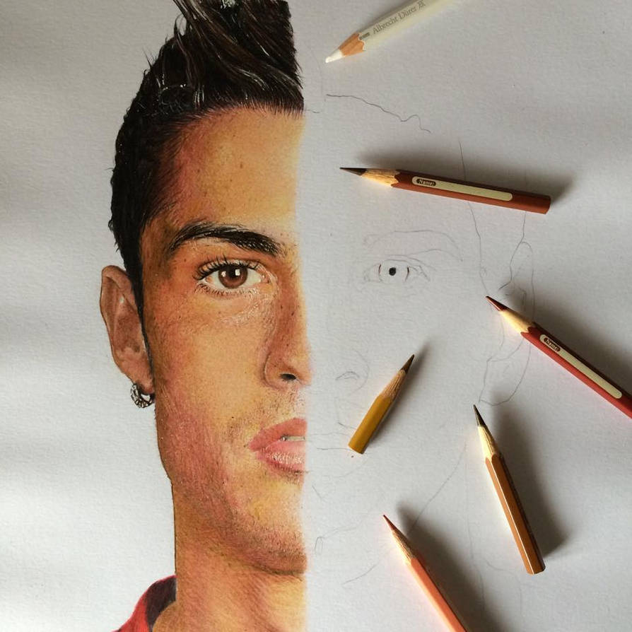 Lm10 Drawind Color drawing pencil in progress .. CR7 - LM10 .. by ErenLACIN on ...