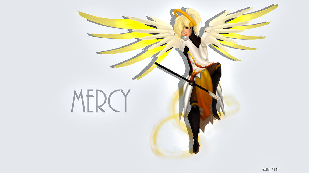 Mercy Overwatch Background Wallpaper FanArt // PS by justvannie on ...