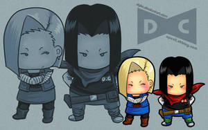 chibis android 17 18  by CIWI