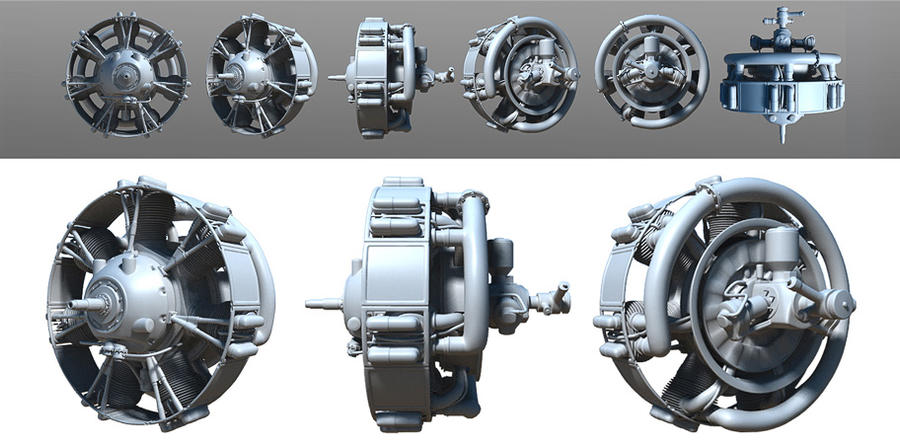 3D Radial Engine