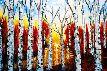 Birch Forest - Oil Painting