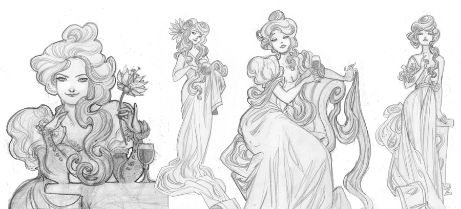 More Art-Nouveau Ladies