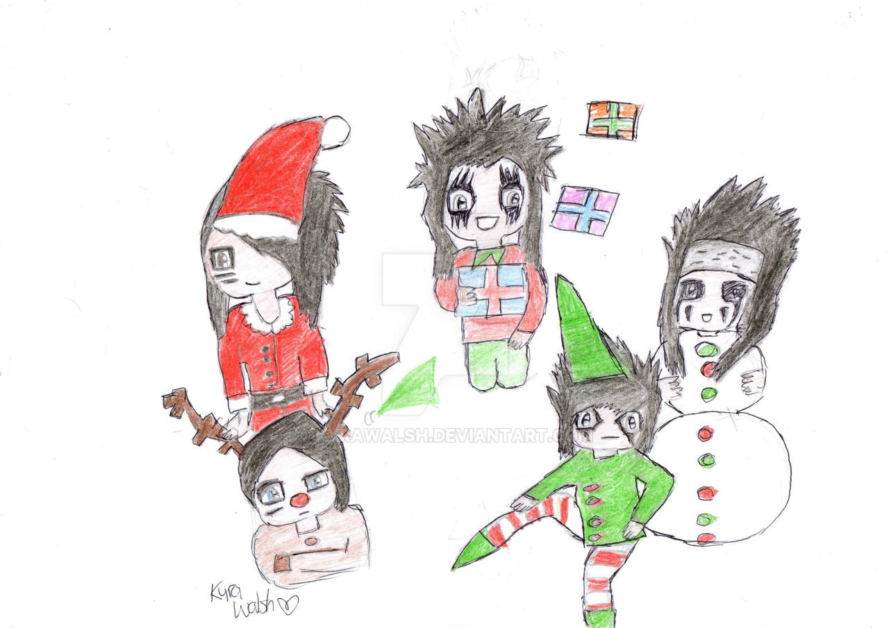 Black Veil Brides, Christmas themed.