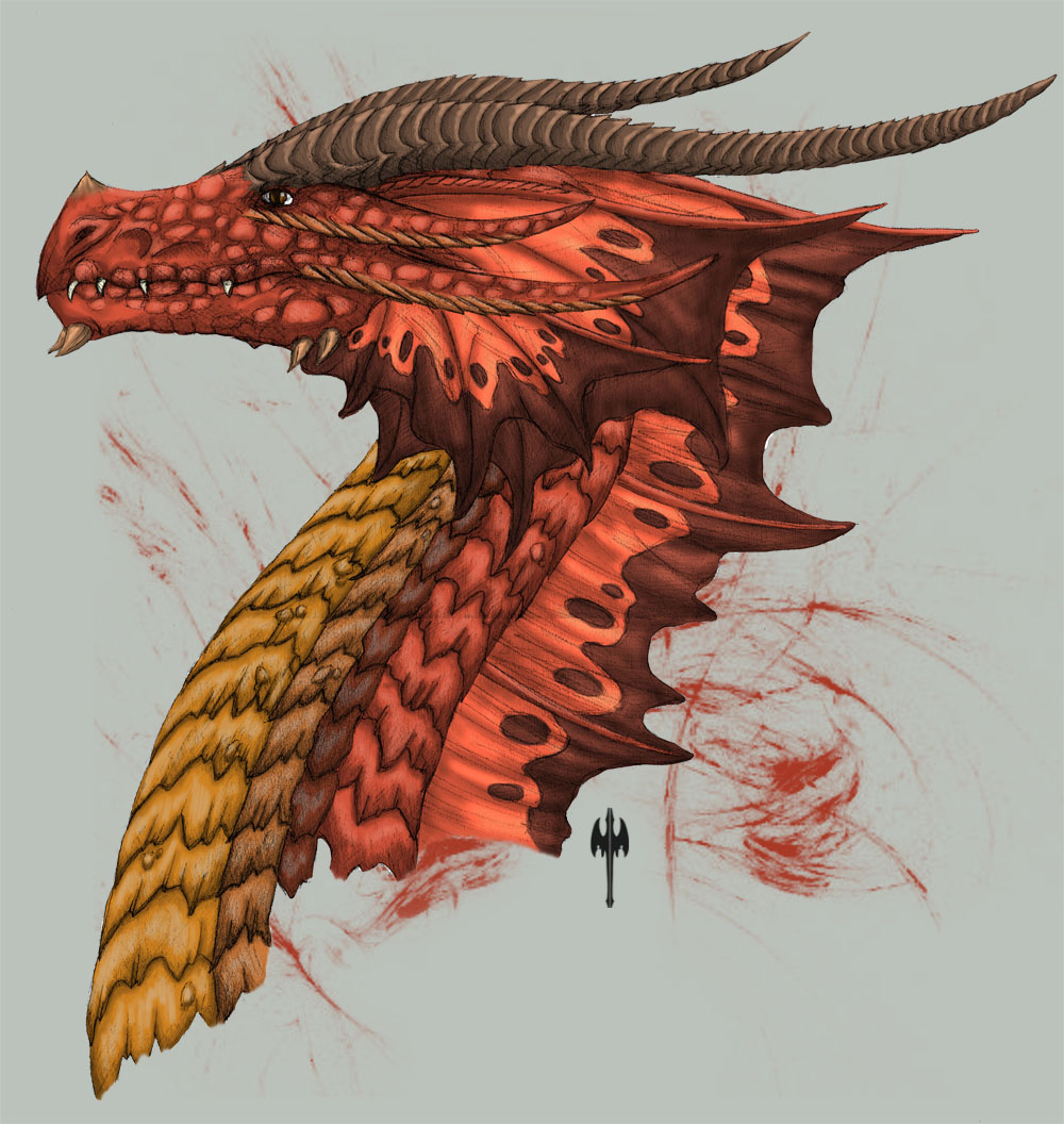 Red Dragon Head Side view