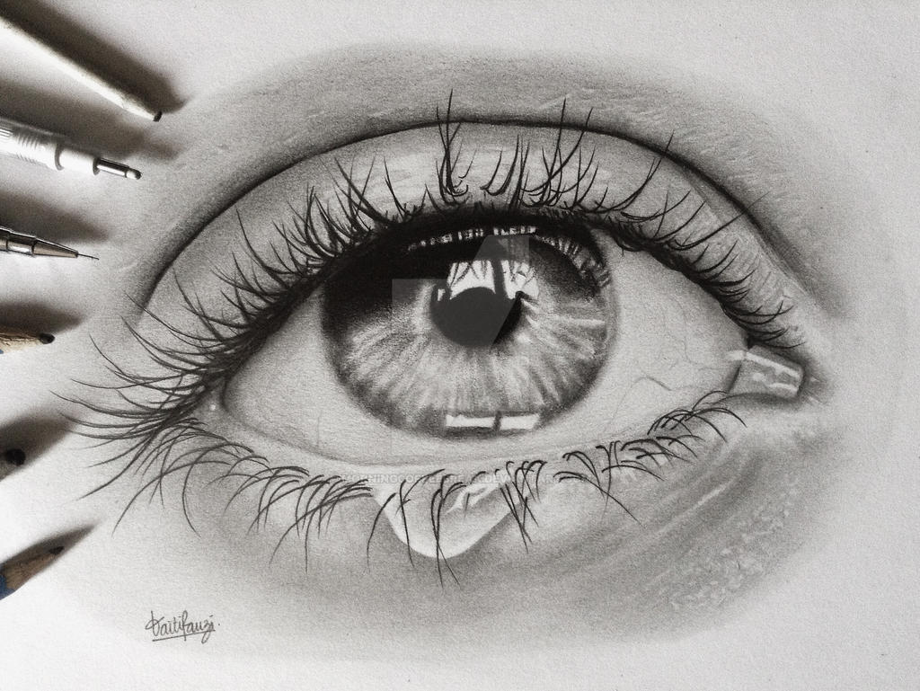 Teary Eye Pencil Drawing by morningcoffeebreak on DeviantArt
