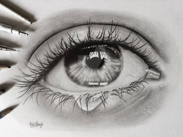 Teary Eye Pencil Drawing