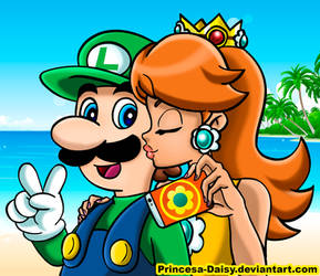 Luigi and Daisy - Selfie kiss