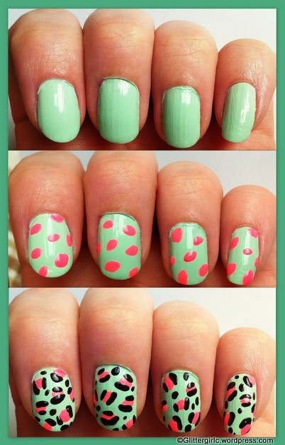 Spring Leopard Nails :)