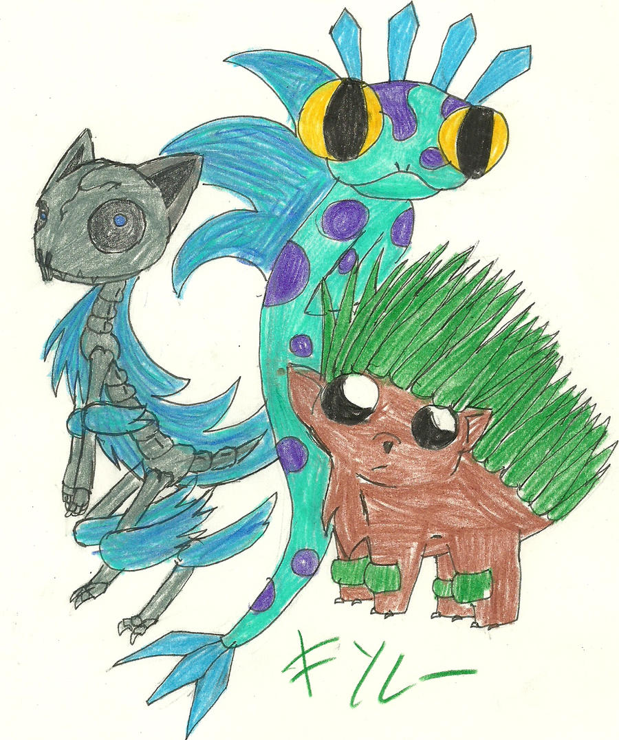 Container Fakemon Fakemon Starters Pic by AbyssinChaos on DeviantArt