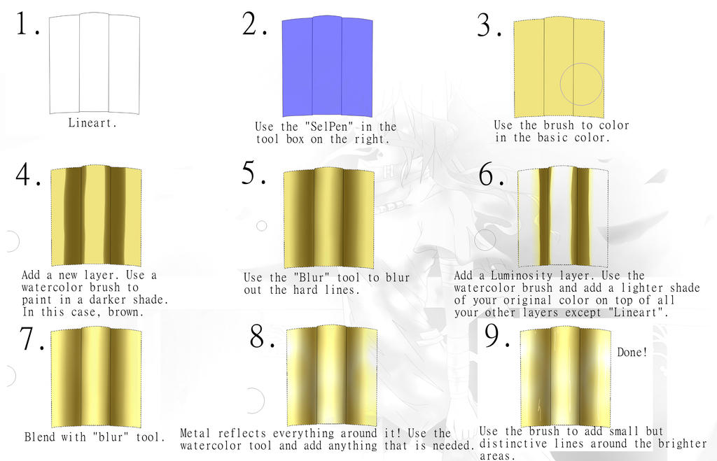 Pain Metal Tutorial Paint Tool SAI- Metal tutorial by Aqua23408 on DeviantArt