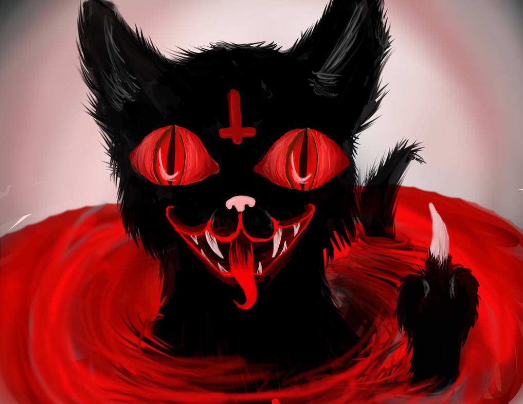 Ава кис. Кот дьявол. Адский кот. Демонический кот. Черный кот дьявол.