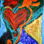 The flowerheart painting on canvas