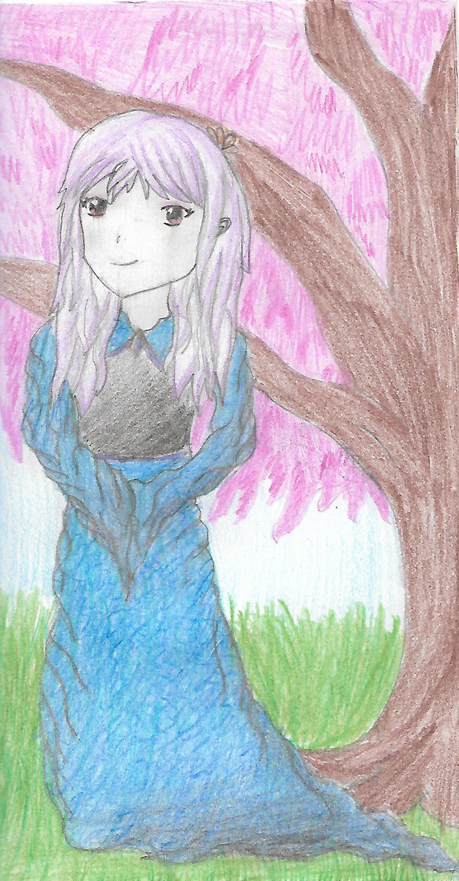 Anime Girl With Cherry Blossom Tree by Unipenguin1134 on DeviantArt
