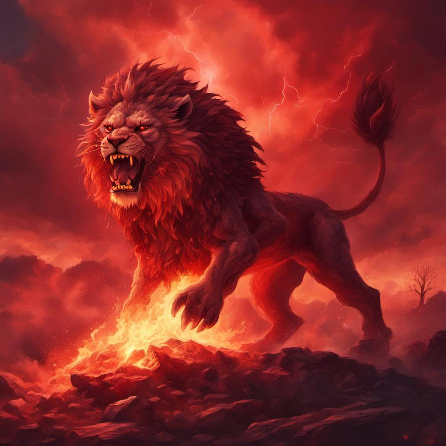 Red Fire Animals Red Fire Lion by GoldenNeko87 on DeviantArt