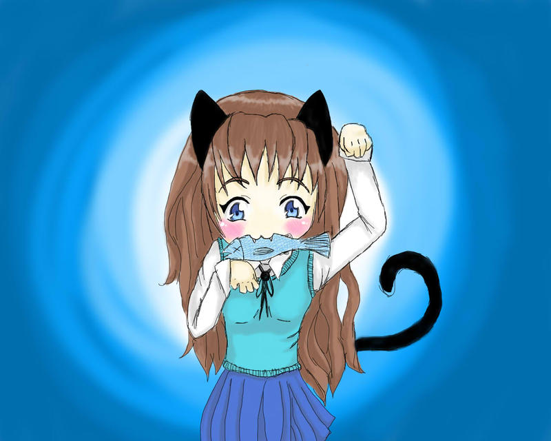 Cat Manga Girl by Nuummioq on DeviantArt