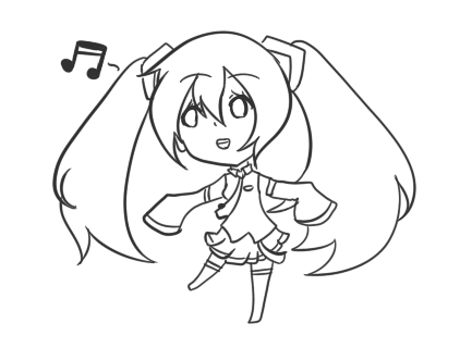 FebCh:Chibi Miku Lineart