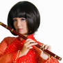 Asian girl with flute