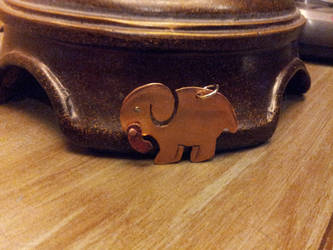 Baby Copper Elephant with Movable Trunk