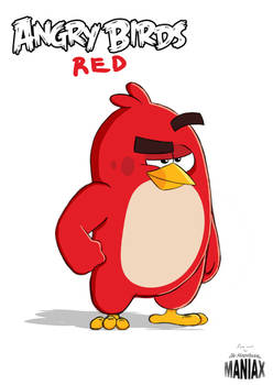 Movie Red in the style of Angry Birds Toons