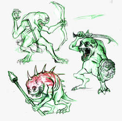 Monster doodles: HoMM3 troglodytes