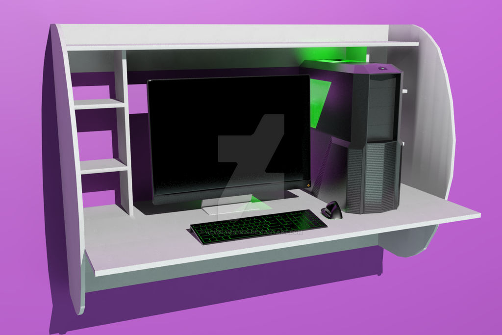 Floating Pc Design Floating Desk with Computer by ACWN-Designs on DeviantArt