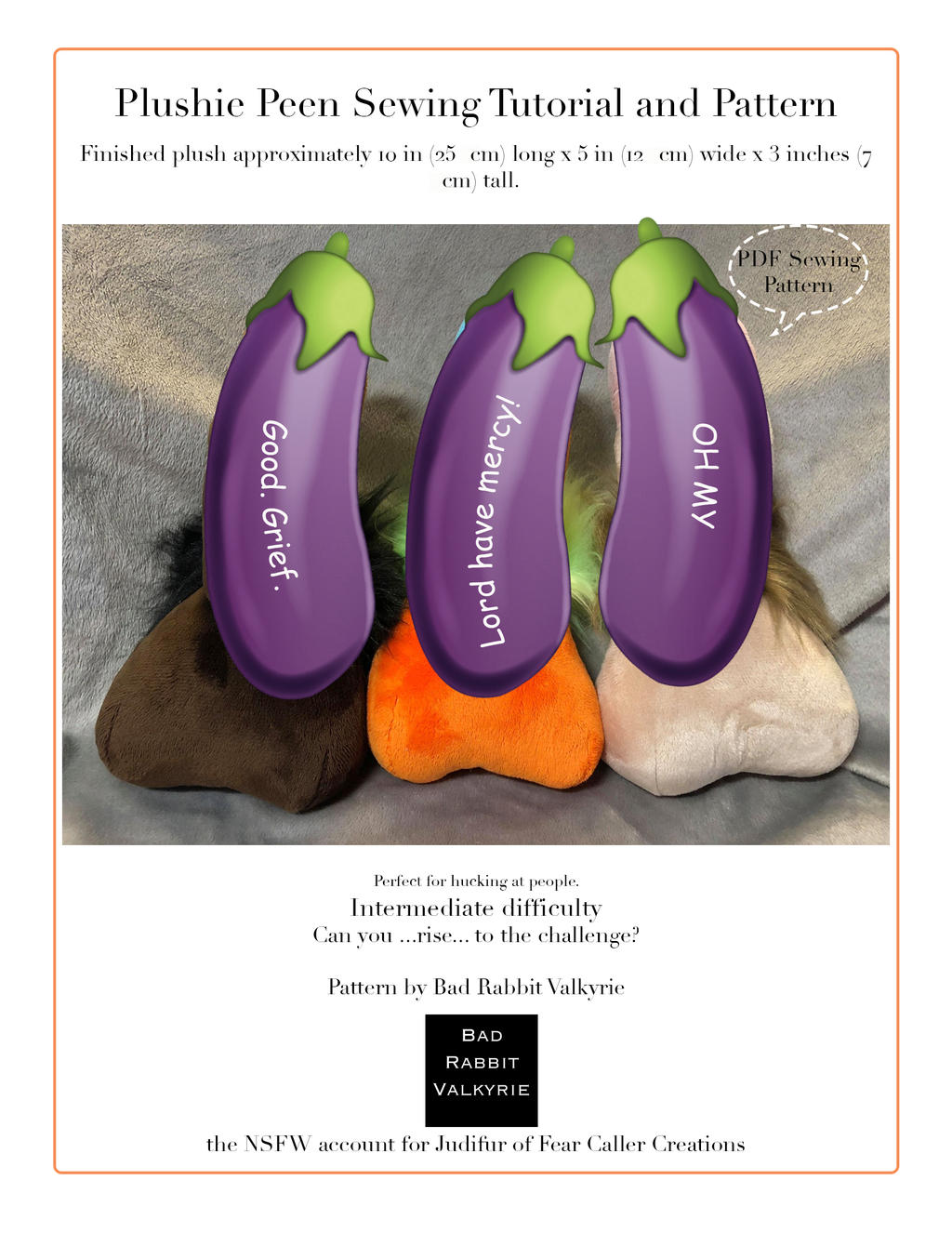 Plushie Peen PDF Sewing Pattern now available! by Bad-Rabbit-Valkyrie ...