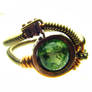 Steampunk Ring Moss Agate