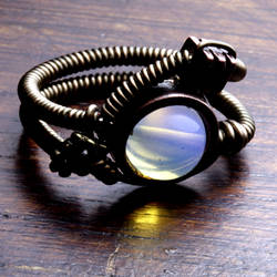 Steampunk ring with Opalite