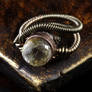 Steampunk ring gold quartz