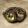 Steampunk Green Peridot ring