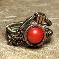 Coral Steampunk Ring