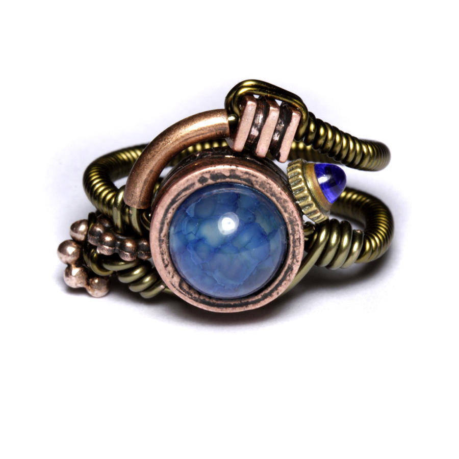 Steampunk Blue sapphire Ring