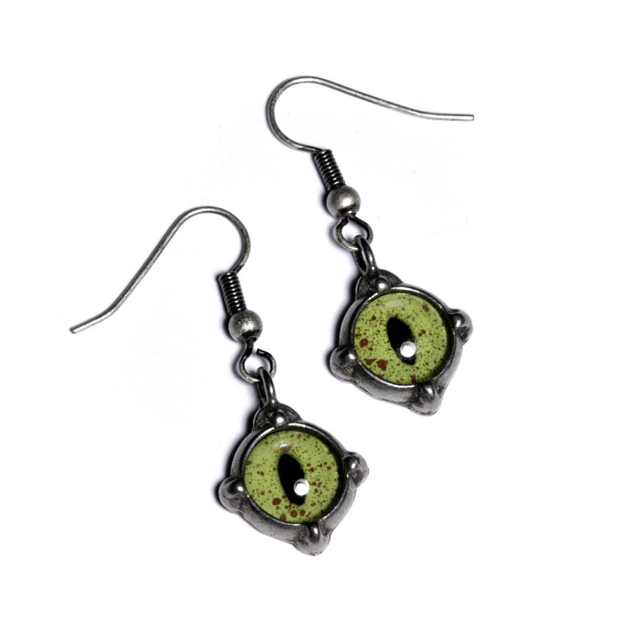 Steampunk earrings alligator 2