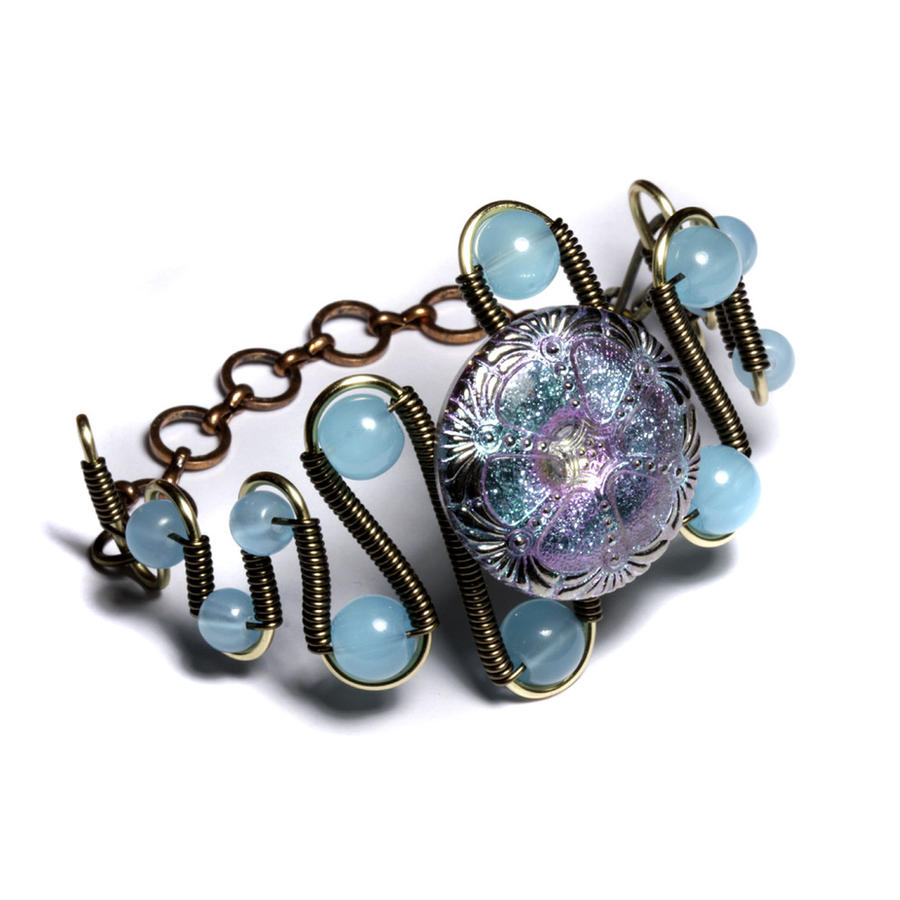 steampunk bracelet aqua 2