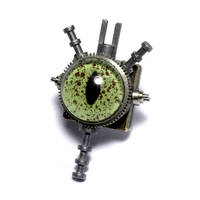 Steampunk Reptile eye pin 3