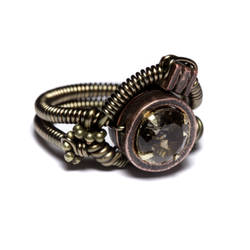 Steampunk Ring Smoky Quartz